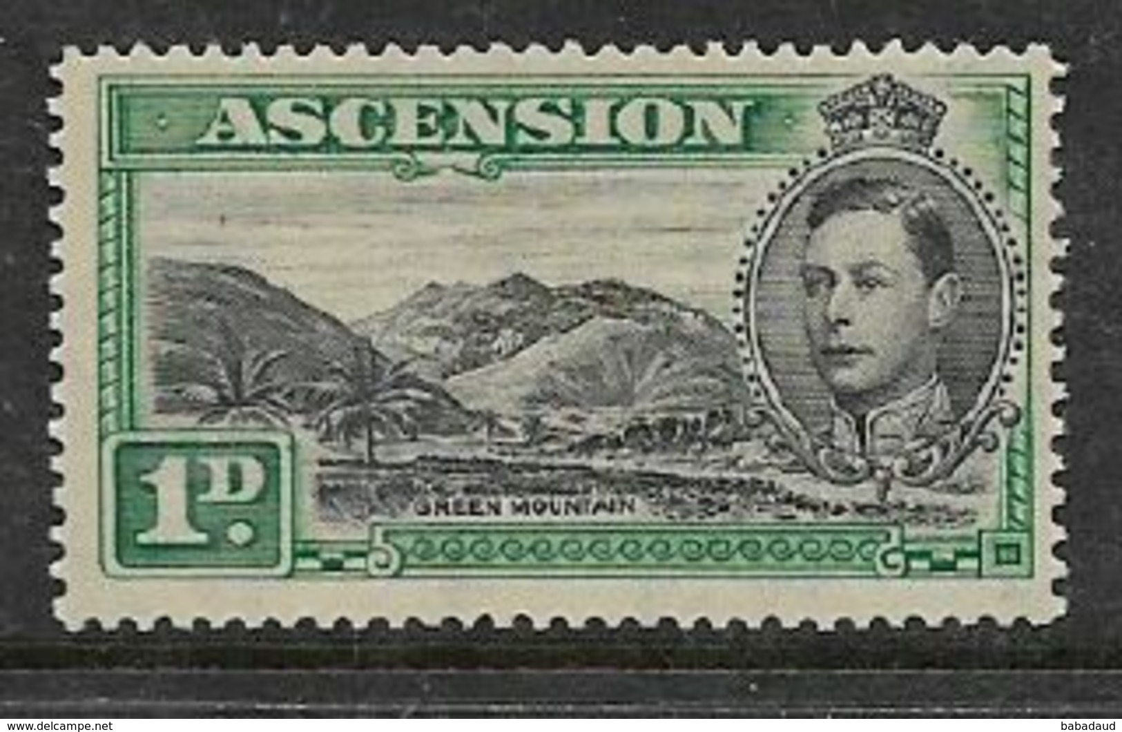 Ascension Island, George VI, 1938, 1d , Black & Green, MH * - Ascension