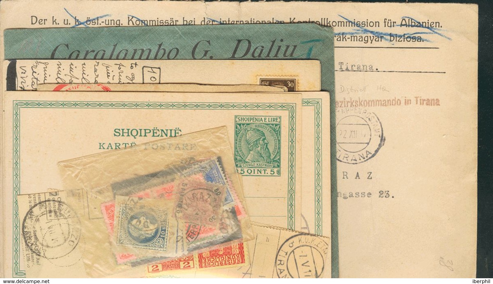 Albania. COVER. (1900ca). Interesting Set Of Single Stamps, Letters And Cards Circulated In Albania In Different Periods - Albanien