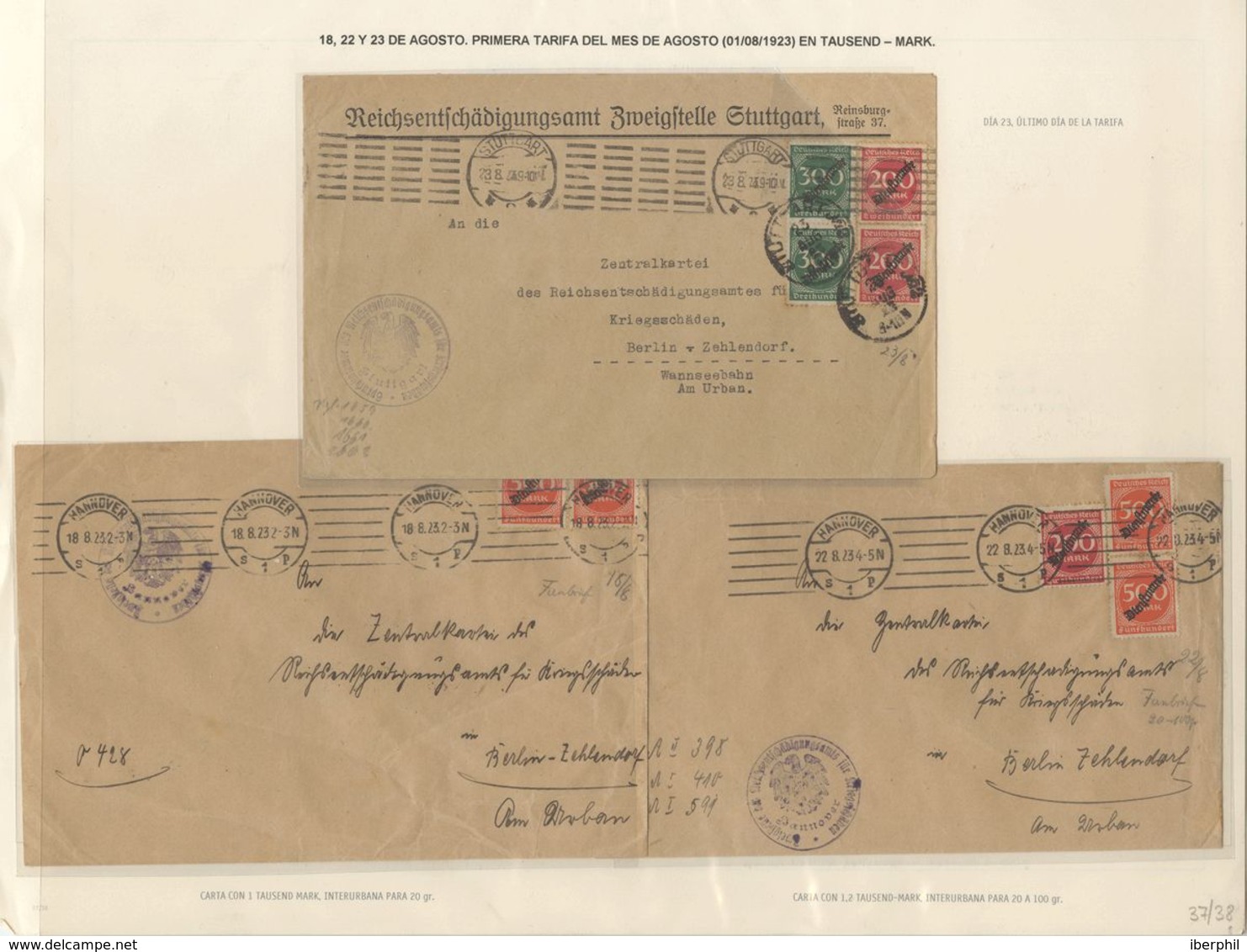 Germany. COVER. (1922ca). Spectacular Collection Mounted On Sheets Of Exhibition GERMANY THE GREAT INFLATION OF 1923, Wi - Prephilately