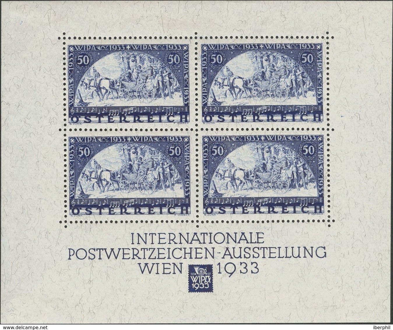 Austria. *Yv 1. 1933. Souvenir Sheet (stamps Never Hinged).WIPA. VERY FINE.   Yvert 2015: 4.500 Euros -- Austria. *Yv 1. - Other & Unclassified