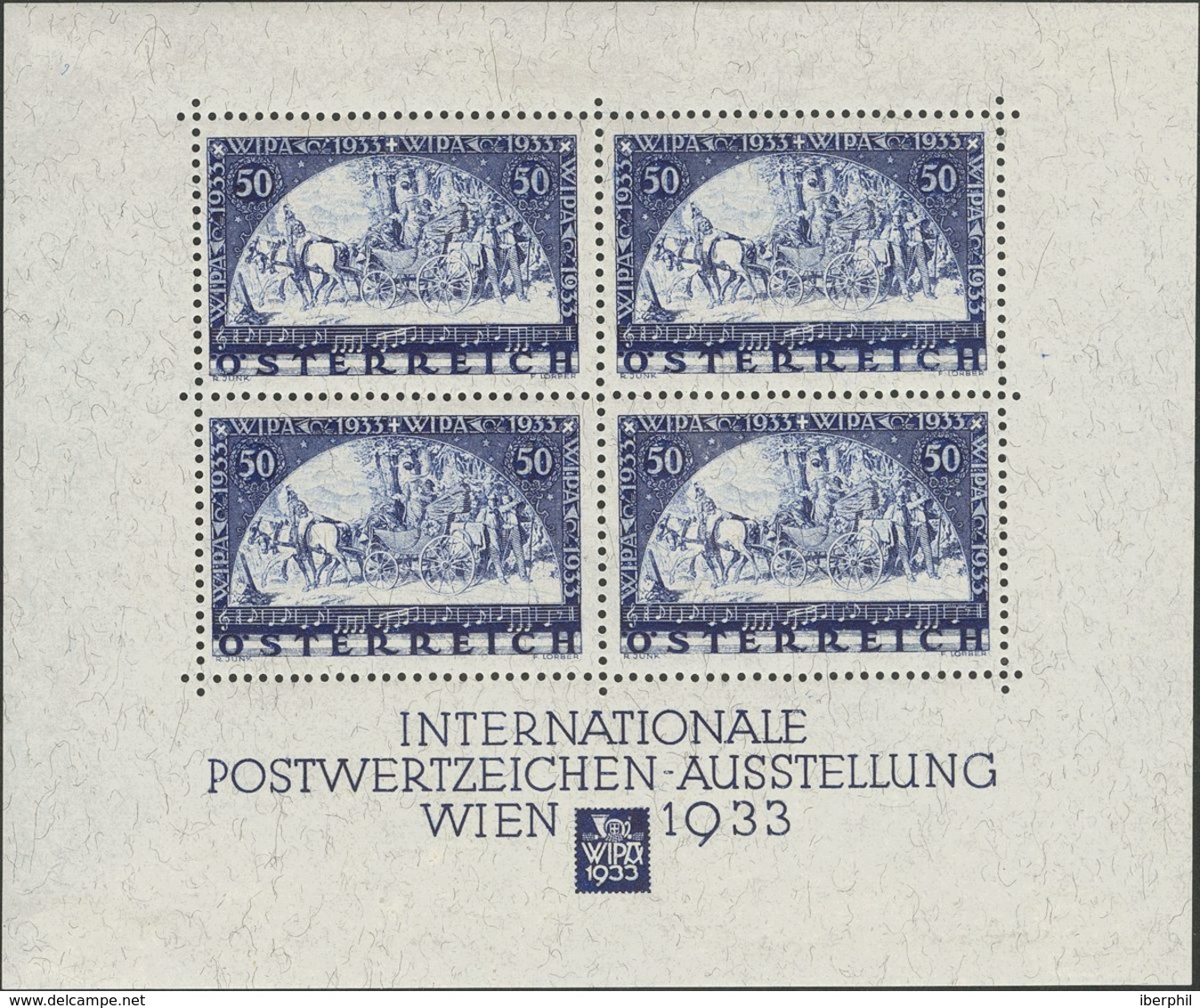 Austria. *Yv 1. 1933. Souvenir Sheet (stamps Never Hinged).WIPA. VERY FINE.   Yvert 2015: 4.500 Euros -- Austria. *Yv 1. - Otros & Sin Clasificación