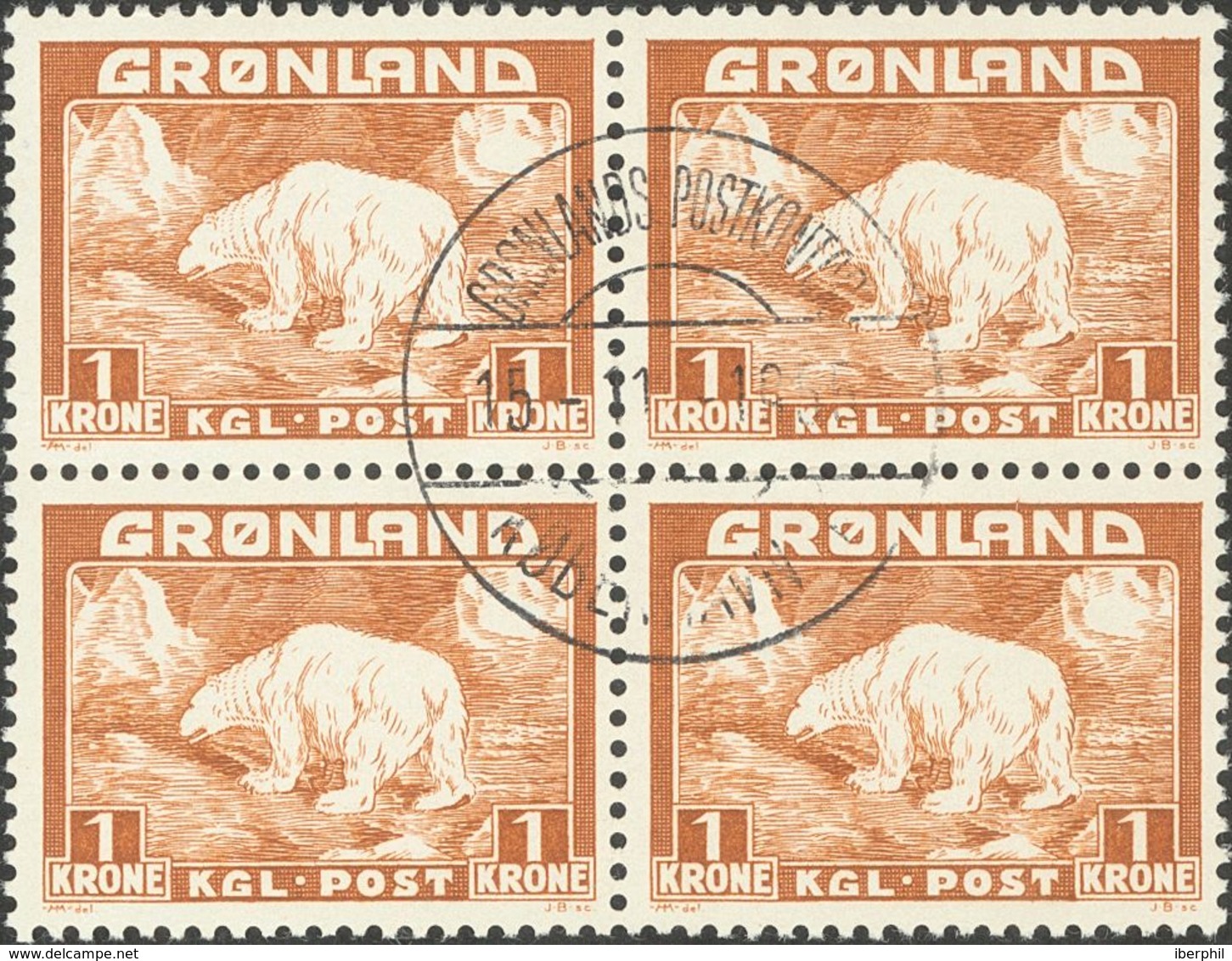 Greenland. ºYv 1/9(4). 1938. Completet Set, Block Of Four. VERY FINE.   Yvert 2010: +200 Euros -- Groenlandia. ºYv 1/9(4 - Other & Unclassified