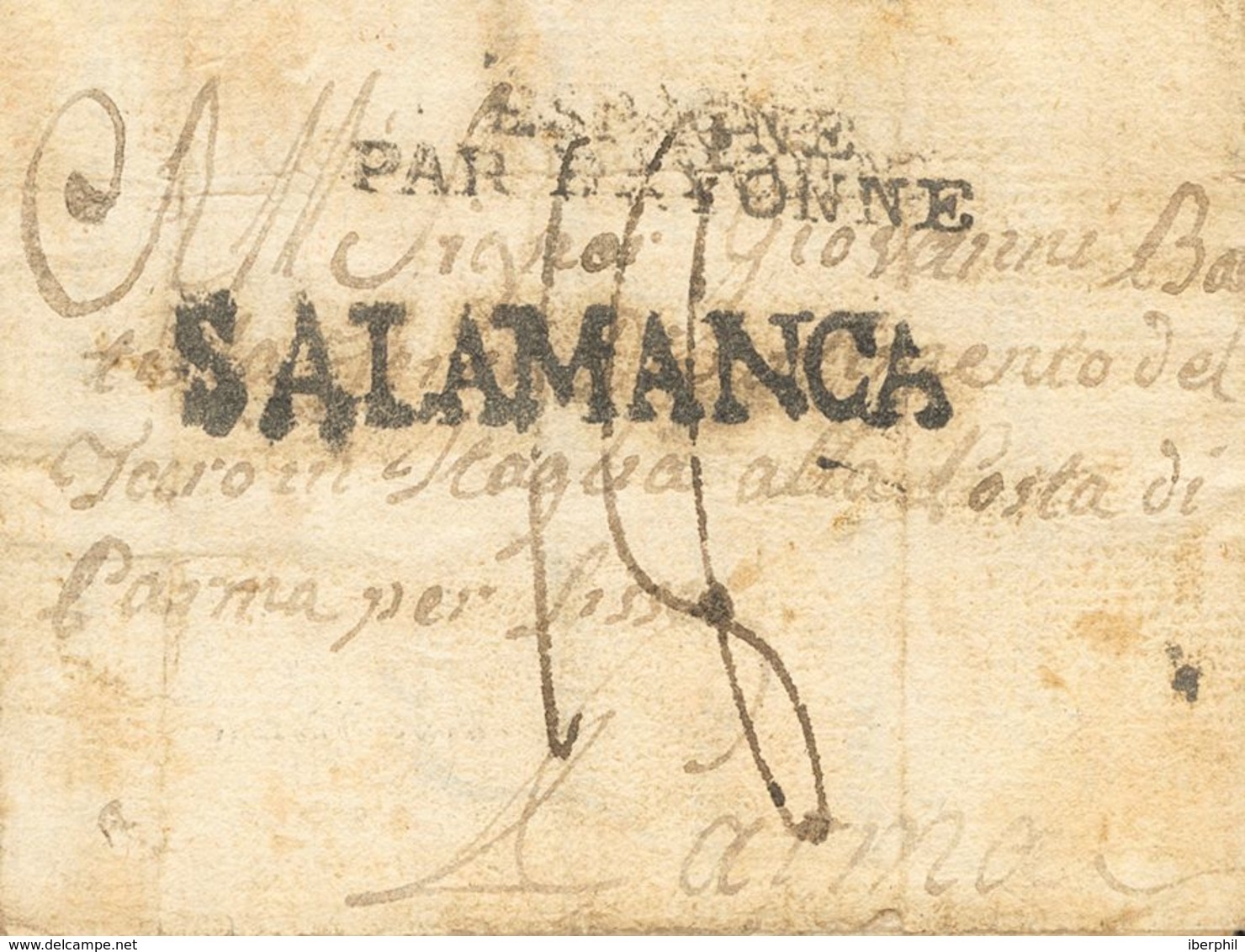 France. COVER. 1810. (August 11). SALAMANCA To PARMA (cover From An Italian Soldier Who Narrates How All The Spanish Sol - Other & Unclassified