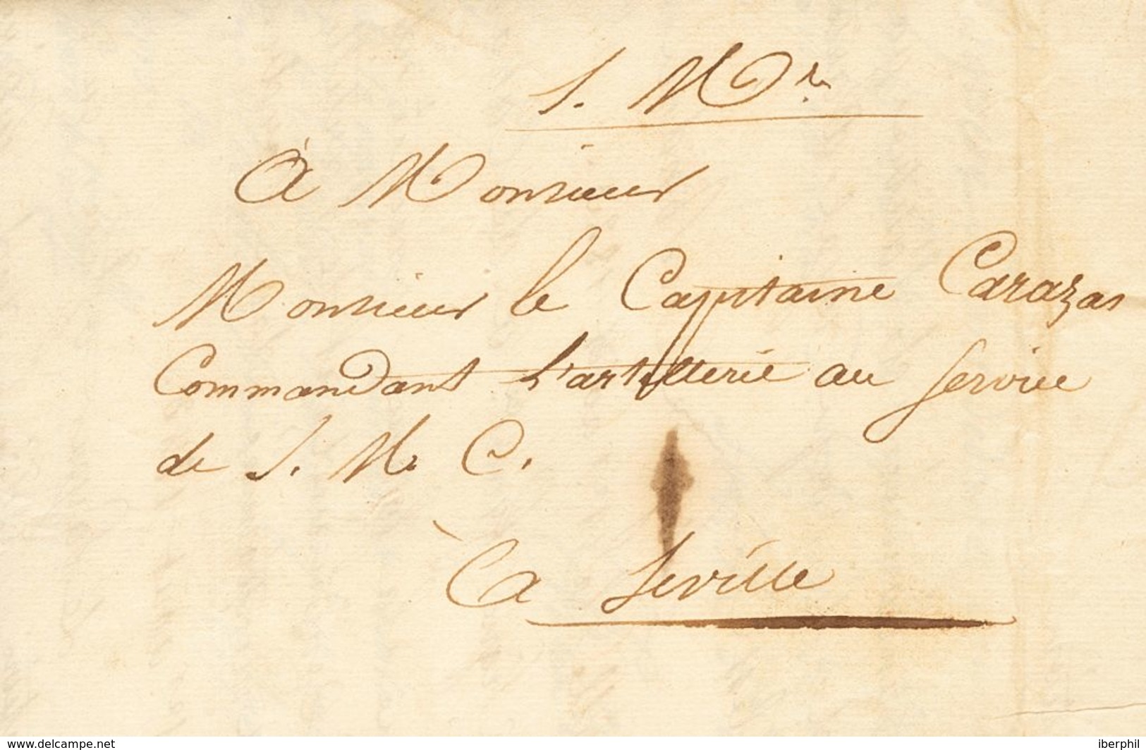 France. COVER. 1823. (June 18). Internal Mail From SEVILLA (communication From The French General Count De Bourmont To C - Otros & Sin Clasificación