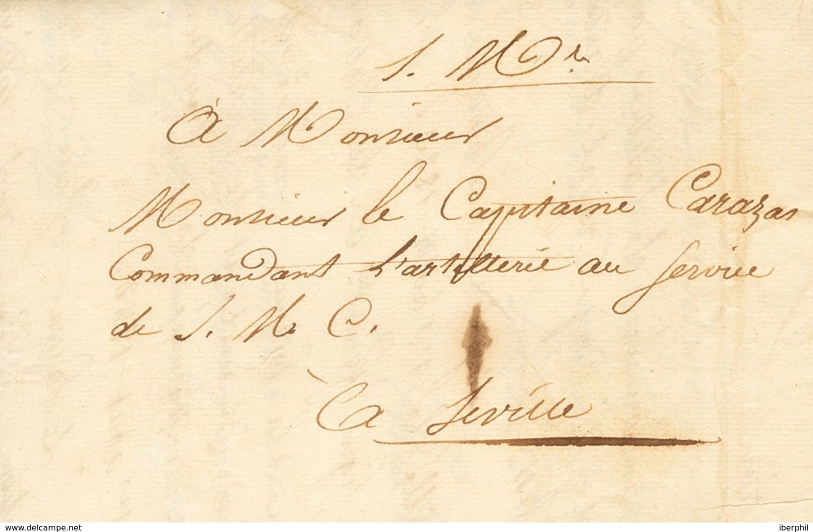 France. COVER. 1823. (June 18). Internal Mail From SEVILLA (communication From The French General Count De Bourmont To C - Other & Unclassified