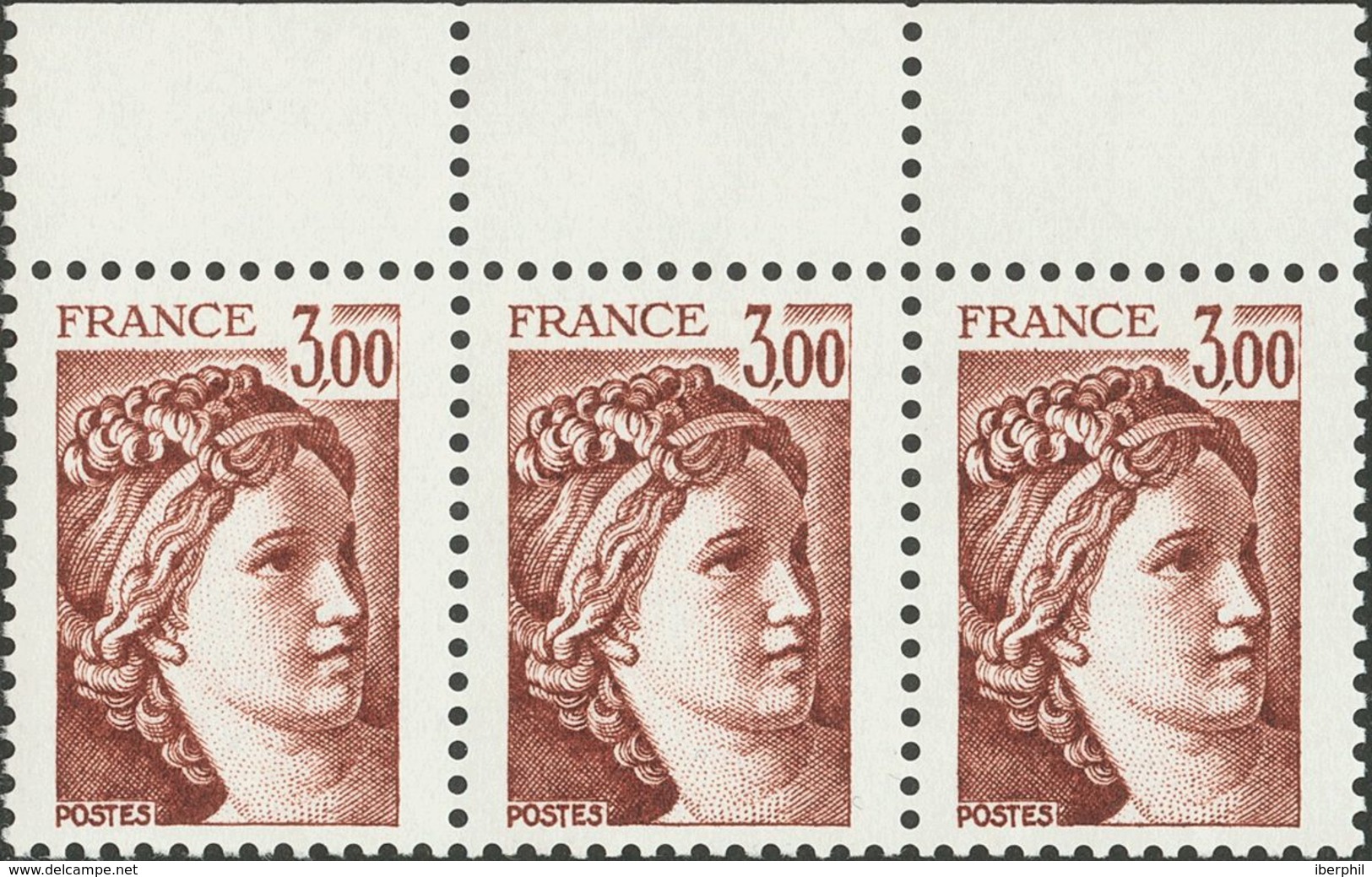 France. **Yv 1962/79(9). 1977. Nine Complete Sets. WITHOUT PHOSPHOR BAND. VERY FINE AND RARE.   Yvert 2014: 4.500 Euros  - Other & Unclassified