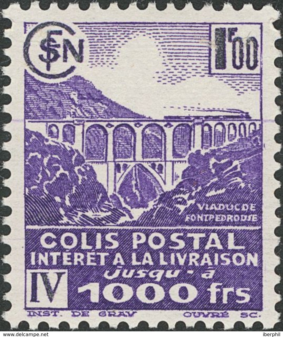 France, Parcel Post. **/*Yv . 1942. 1 F Violet, Eight Stamps. INTERET A LA LIVRAISON. NOT ISSUED. FINE SET. (Maury 183A, - Otros & Sin Clasificación