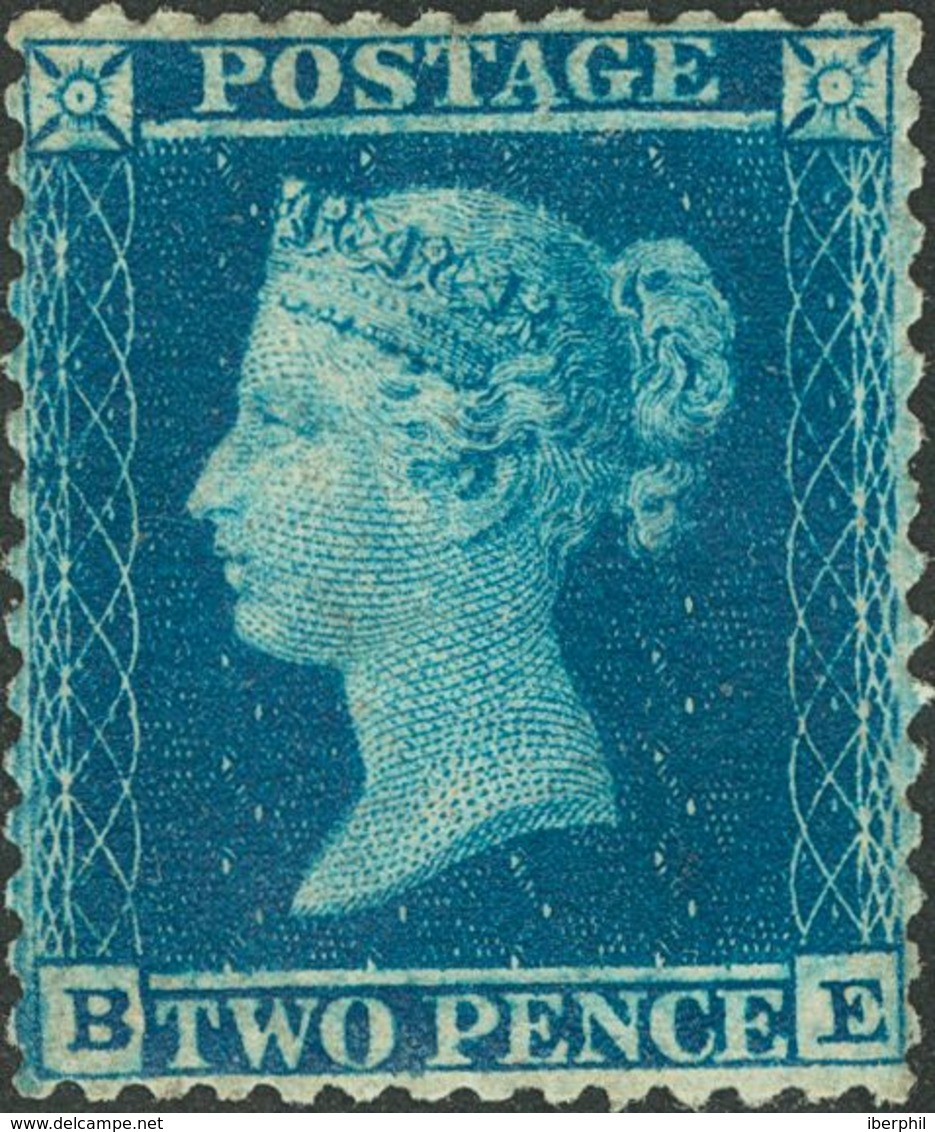 Great Britain. (*)Yv 15. 1855. 2 P Blue, Plate V Type I (non Original Gum). BEAUTIFUL AND RARE. Cert. RPSL. (SG F6I 110  - ...-1840 Préphilatélie