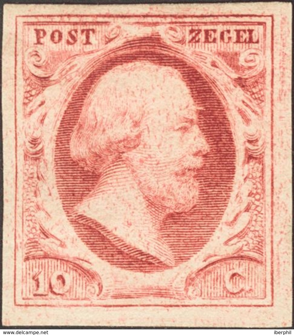 Holanda. *Yv 2. 1852. 10 Cent Carmine Pink (Plate VII). Minimal Thin Spot Under Adhesive. FINE. (NVPH 2m, 575 Euros). -- - ...-1852 Prephilately