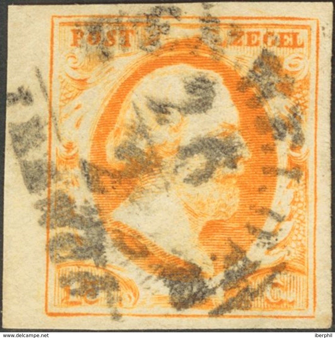 Holanda. ºYv 3. 1852. 15 Cent Dark Orange (Position 31). Cancelled With DEN HELDER Datestamp Type A (Ey 250). VERY FINE. - ...-1852 Vorläufer