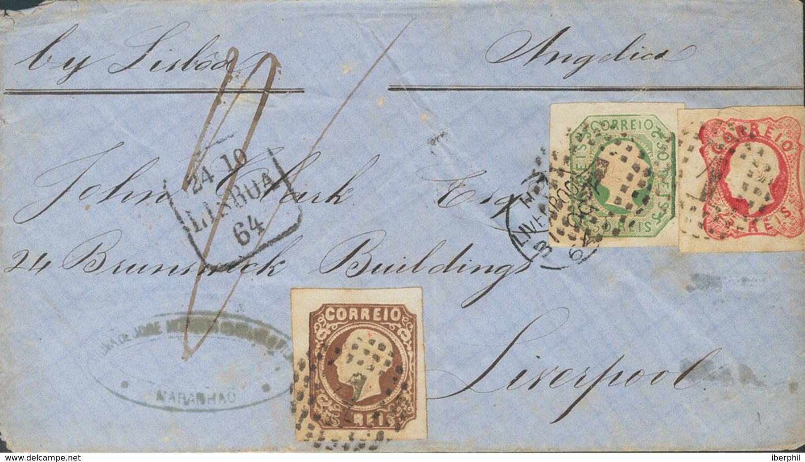 Portugal. COVERYv 7, 13, 15. 1862. 50 Reis Verde (D. Pedro), 5 Brown Reis And 25 Pink Reis (D. Luis). MARANHAO (BRAZIL)  - Autres & Non Classés