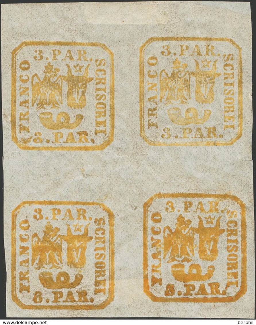 Romania. *Yv 8. 1862. 6 P Yellow, Block Of Four (unimportant Cut In An Margin That Does Not Affect The Drawing). VERY FI - Otros & Sin Clasificación