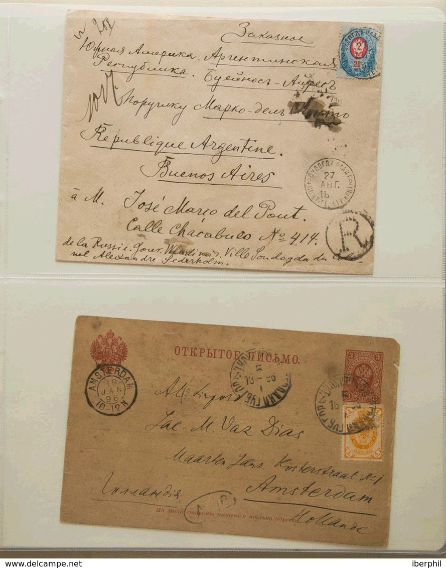 Russia. COVERYv . 1889. Interesting Set Of Sixteen Letters And Postal Stationery Of Russia, Circulated Between 1889 And  - Autres & Non Classés