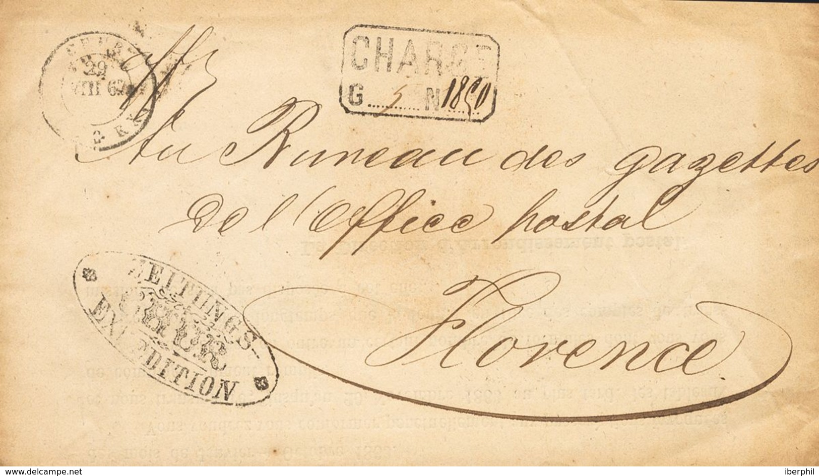 Switzerland. COVER. 1862. Registered From CHUR To FLORENCE (ITALY). Postmark ZEITUNGS / EXPEDITION / CHUR. VERY FINE. -- - Autres & Non Classés