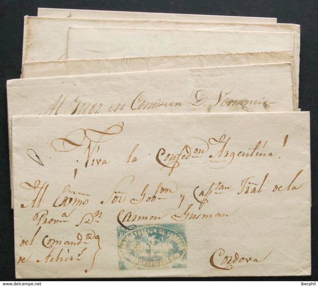 Argentina. SOBRE. (1850ca). Espectacular Conjunto De Cuarenta Y Cuatro Cartas Y Envueltas Prefilatélicas Con Marcas Fals - Autres & Non Classés