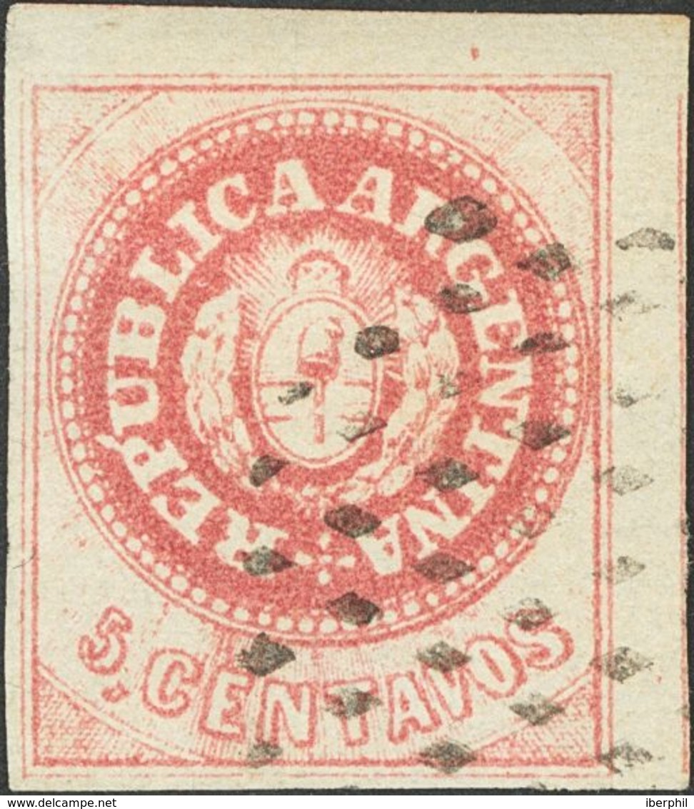 Argentina. */ºYv 5(2), 5d(14), 7. 1862. Interesante Conjunto Con Dos Bloques De Cuatro En Nuevo Del 5 Ctvos Rosa (sin Ac - Autres & Non Classés