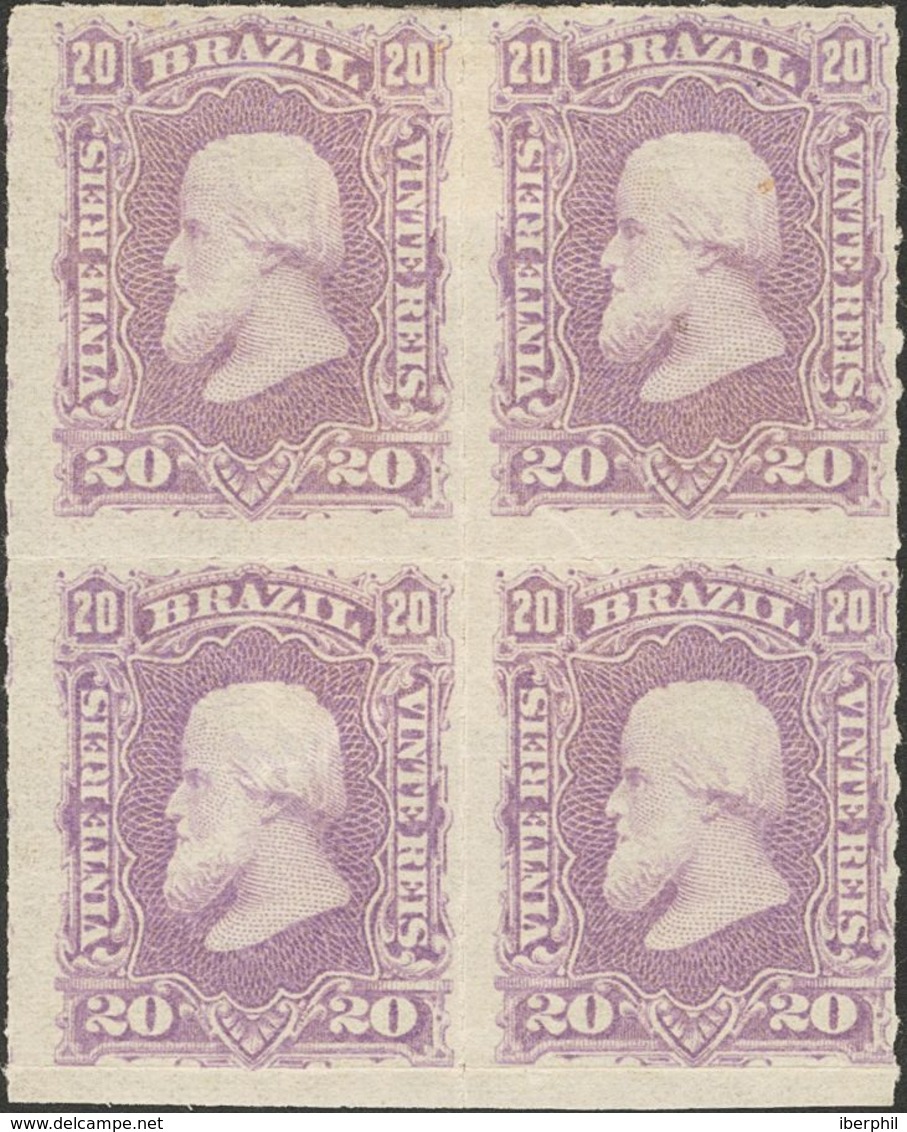 Brazil. *Yv 38(4). 1878. 20 Reis Purple, Block Of Four. VERY FINE AND RARE. (Scott 69) -- Brasil. *Yv 38(4). 1878. 20 Re - Autres & Non Classés