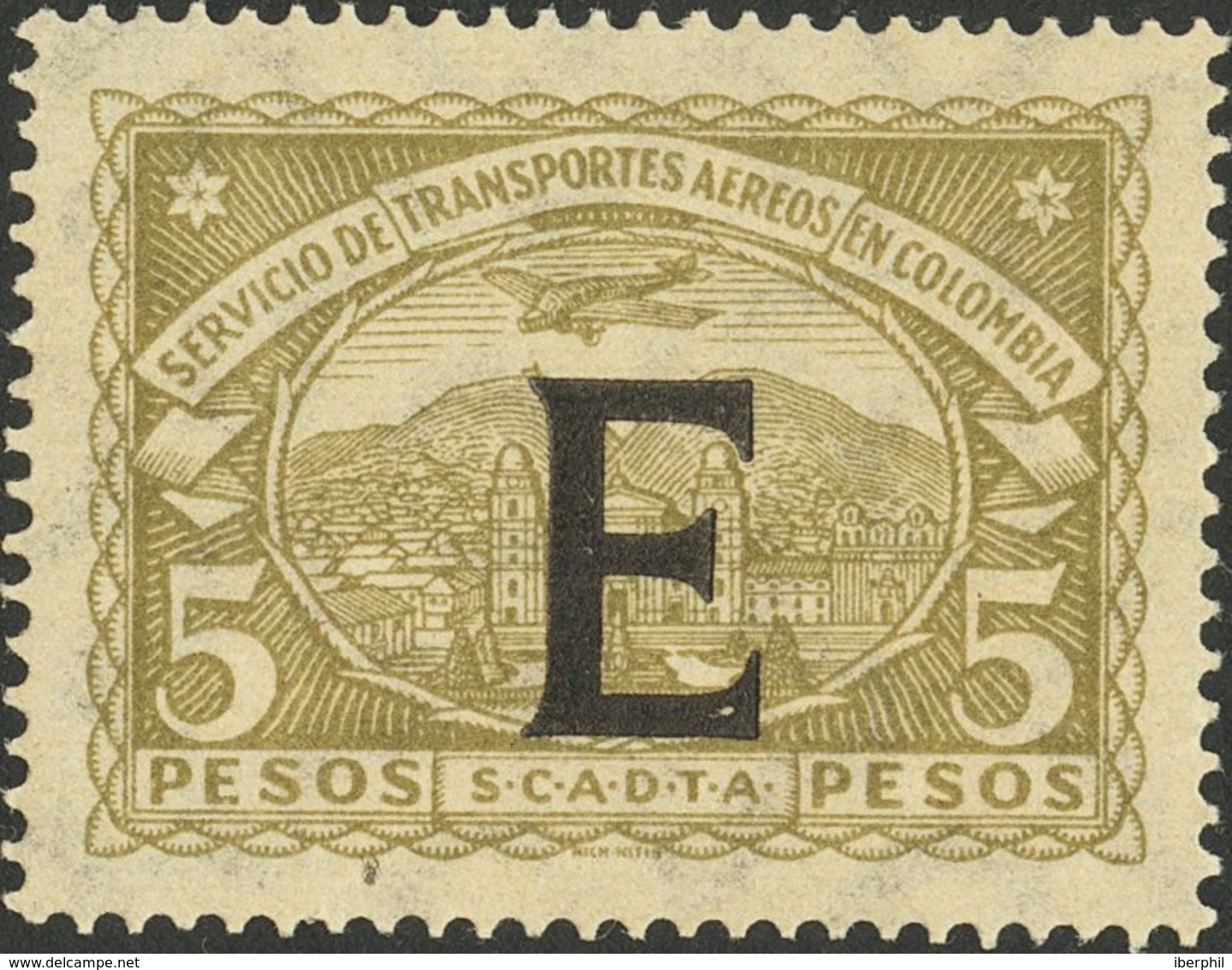 Colombia, Airmail. *Yv 43/47, 49/50, 56. 1923. Complete Set, Twelve Values, Including The 20 Cts Gray With Overprint "R" - Colombie