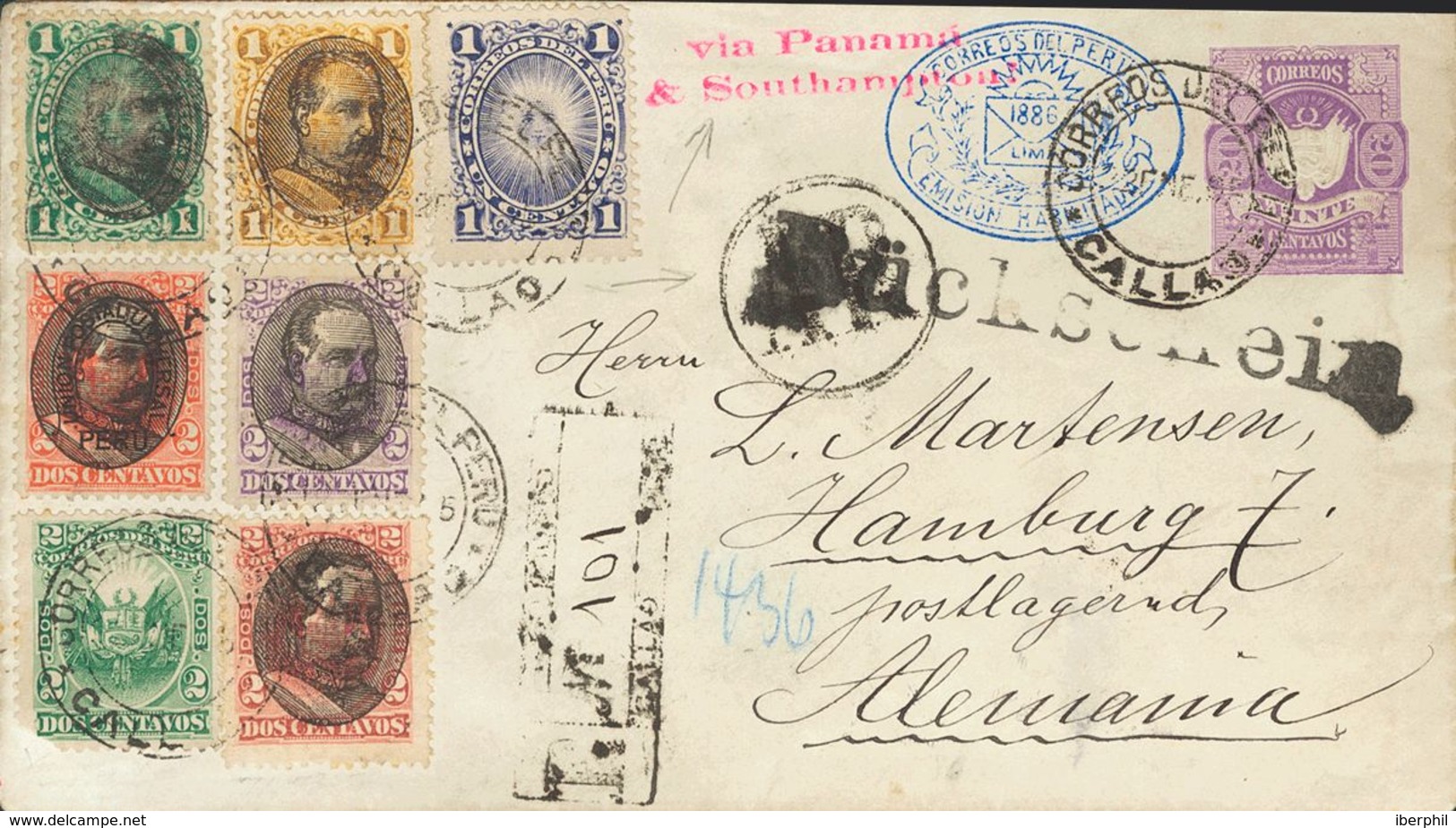 Perú. SOBRE. (1863ca). Interesante Conjunto De Seis Cartas De Perú Circuladas Entre 1863 Y 1916, Algunas Con Franqueos I - Peru