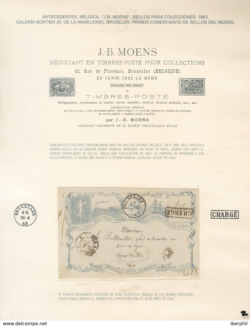 Lots And Collections. COVER. (1863ca). Spectacular Collection Mounted On Exhibition Sheets Of HISTORY OF THE UNIVERSAL P - Otros & Sin Clasificación