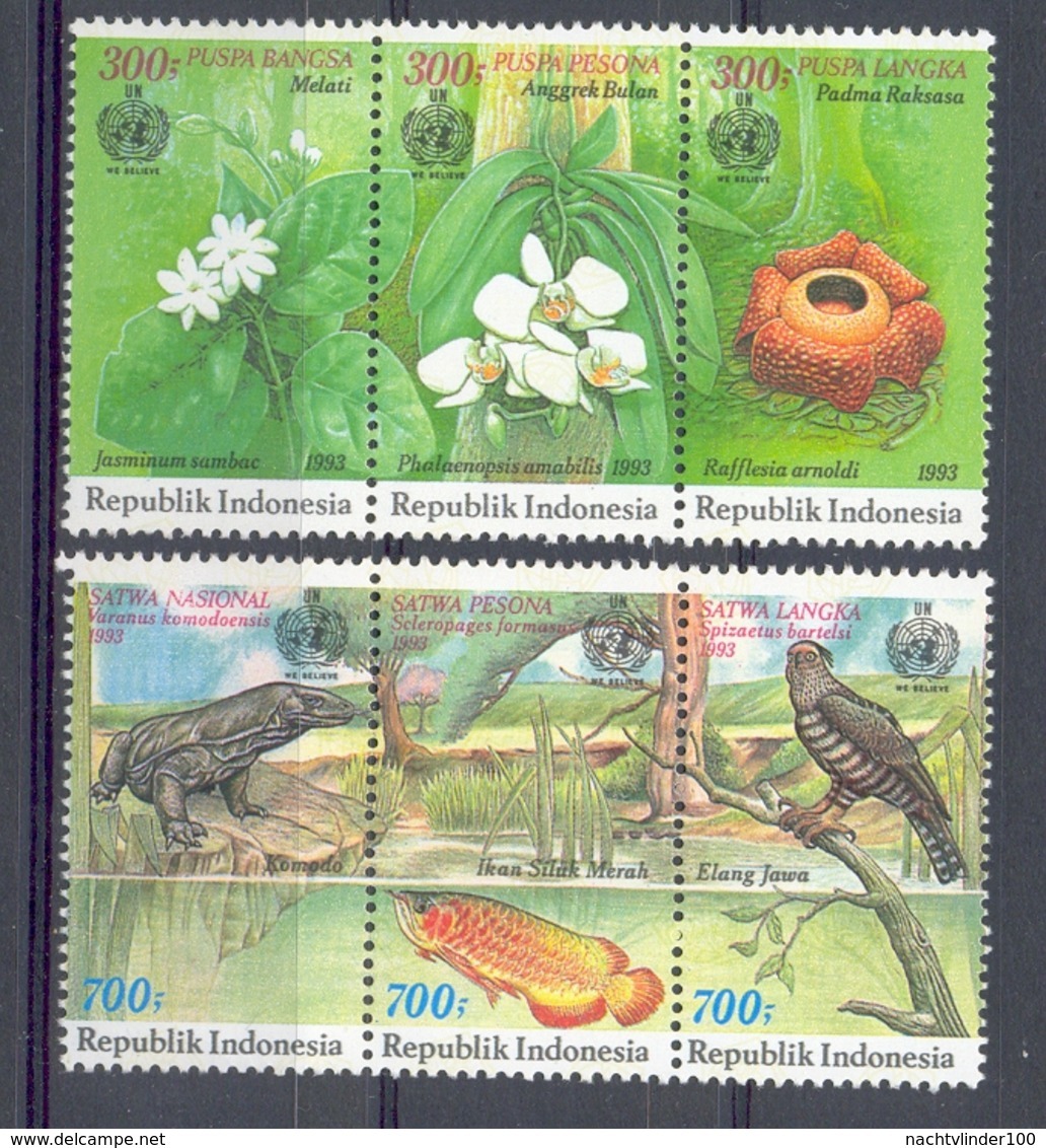 Mgm1541 FLORA FAUNA VOGEL VISSEN REPTIEL BLOEMEN FLOWERS REPTILE FISH BIRDS VARANUS INDONESIA 1993 PF/MNH - Andere & Zonder Classificatie