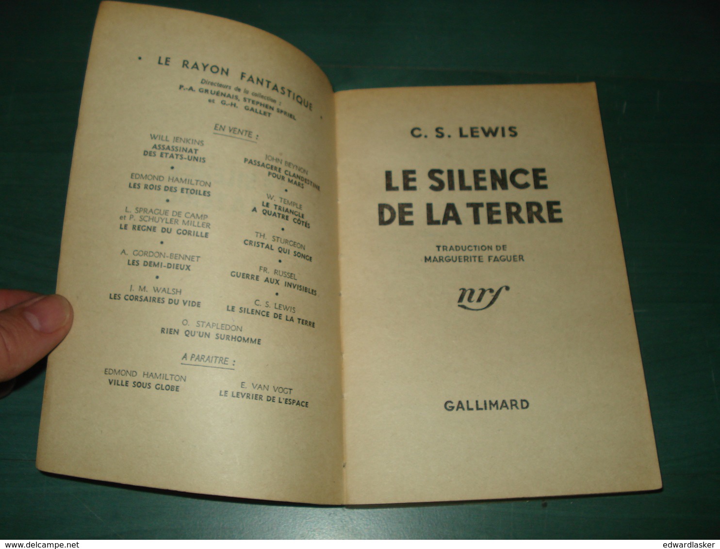 Coll. LE RAYON FANTASTIQUE : Le SILENCE De La TERRE //C.S. LEWIS - EO 1952 - Le Rayon Fantastique