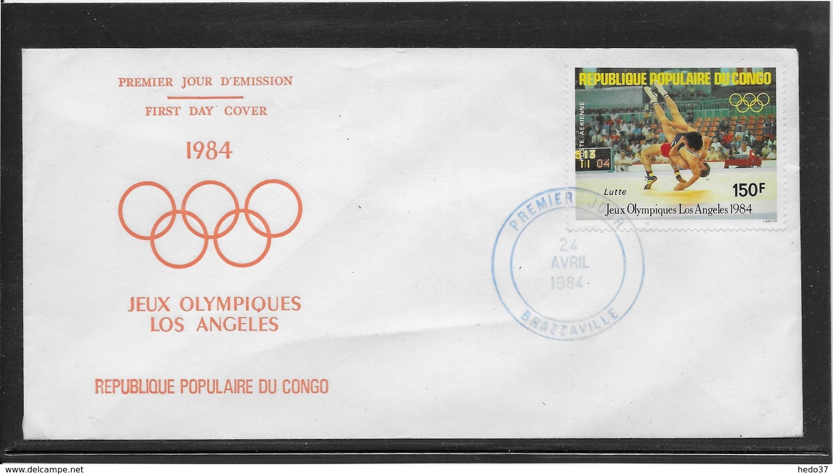 Thème Lutte  - Jeux Olympiques - Sports - Enveloppe - Wrestling