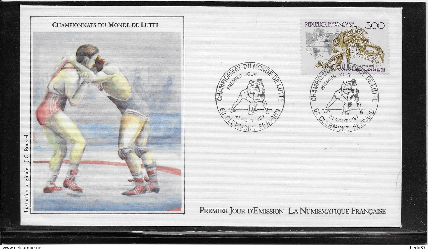 Thème Lutte  - Jeux Olympiques - Sports - Enveloppe - Worstelen