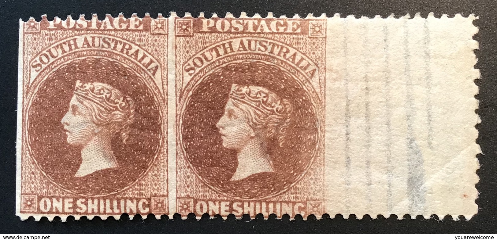 South Australia 1876-1900 1s IMPERF VERTICALLY SG 130a Mint RARE, VF, Cert. BPA - Mint Stamps