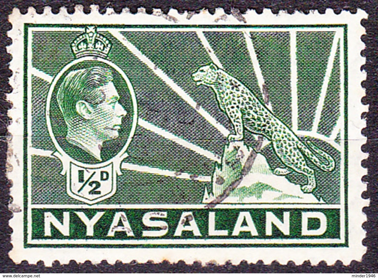 NYASALAND 1938 KGVI 1/2d Green SG130 FU - Nyasaland (1907-1953)