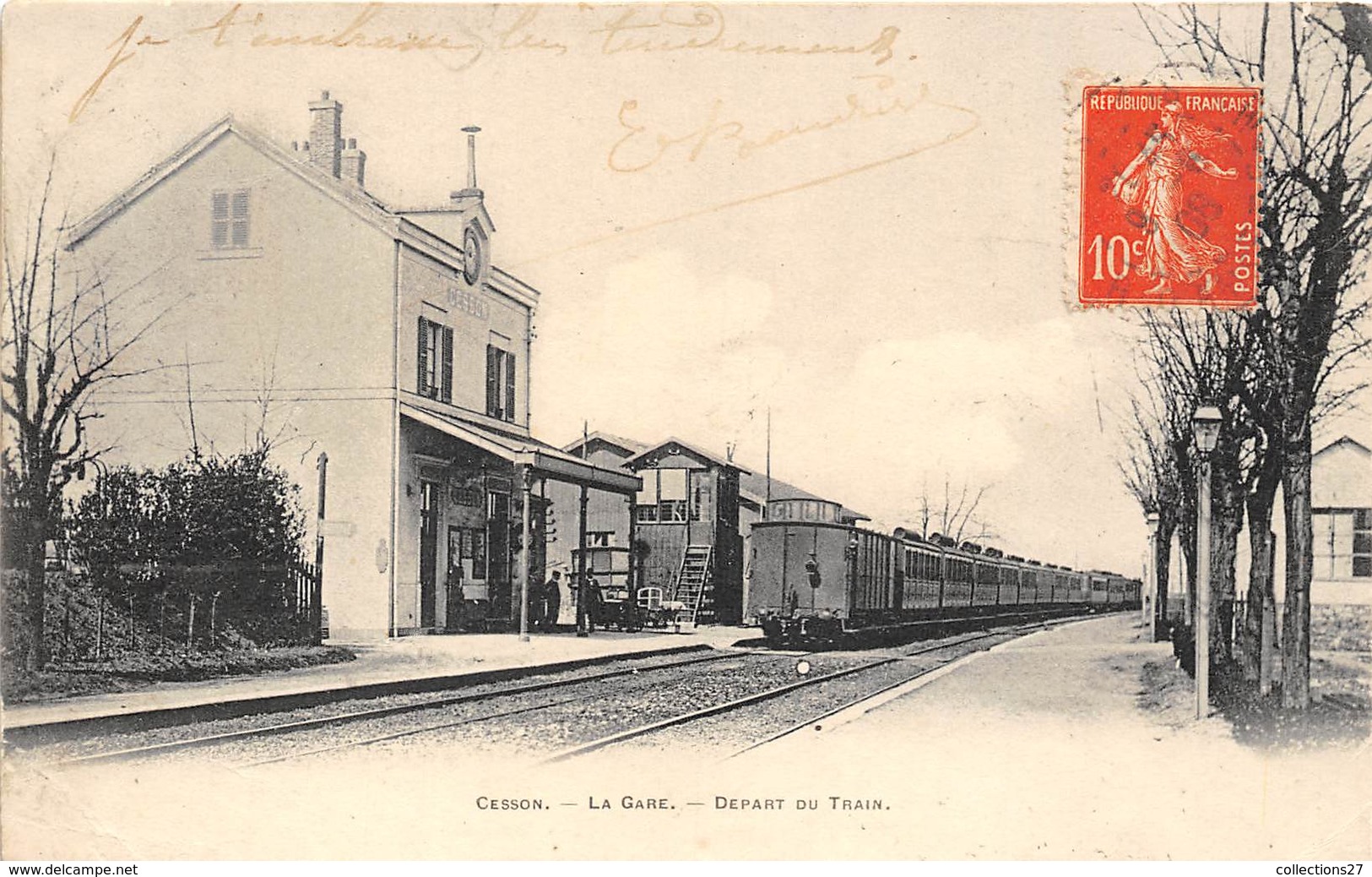 77-CESSON- LA GARE-DEPART DU TRAIN - Cesson