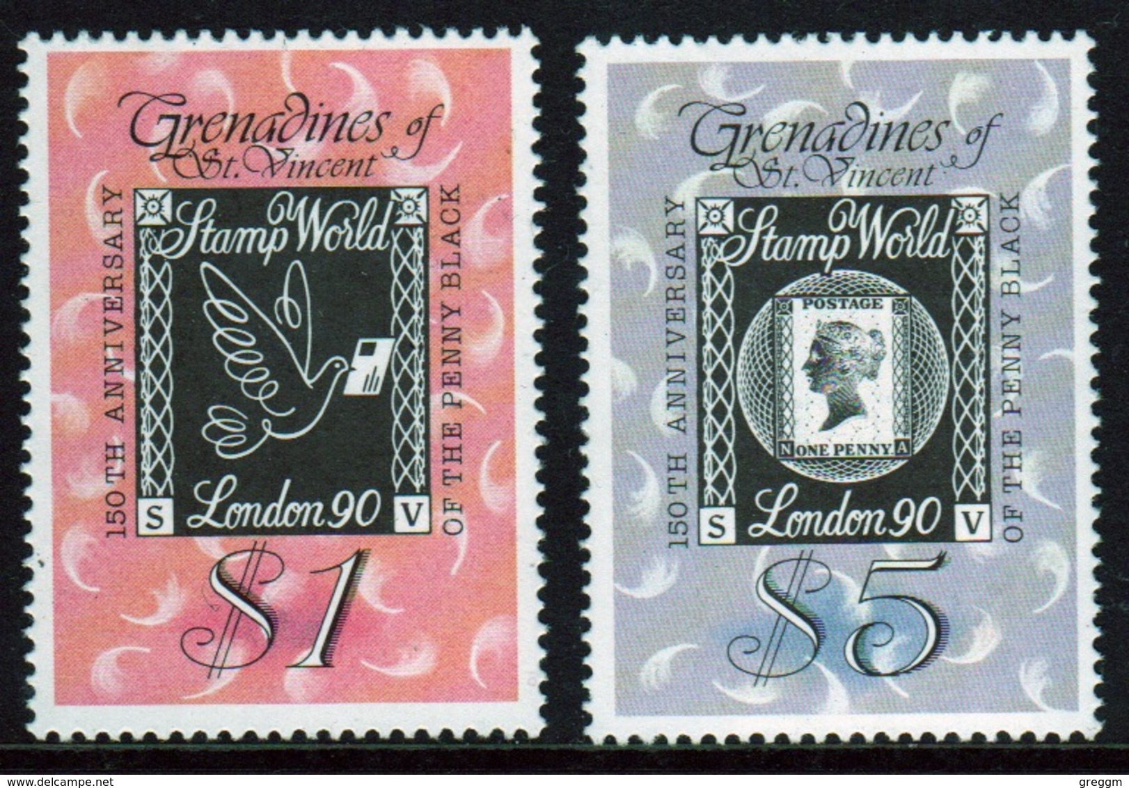 St.Vincent & Grenadines 1990 Set Of Stamps Commemorating Stamp World London 90. - St.Vincent E Grenadine