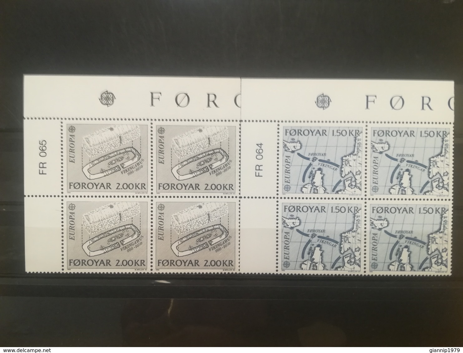 FRANCOBOLLI STAMPS ISOLE FAROER FOROYAR 1982 MNH** NUOVI SERIE  COMPLETA EUROPA IN QUARTINA - Isole Faroer