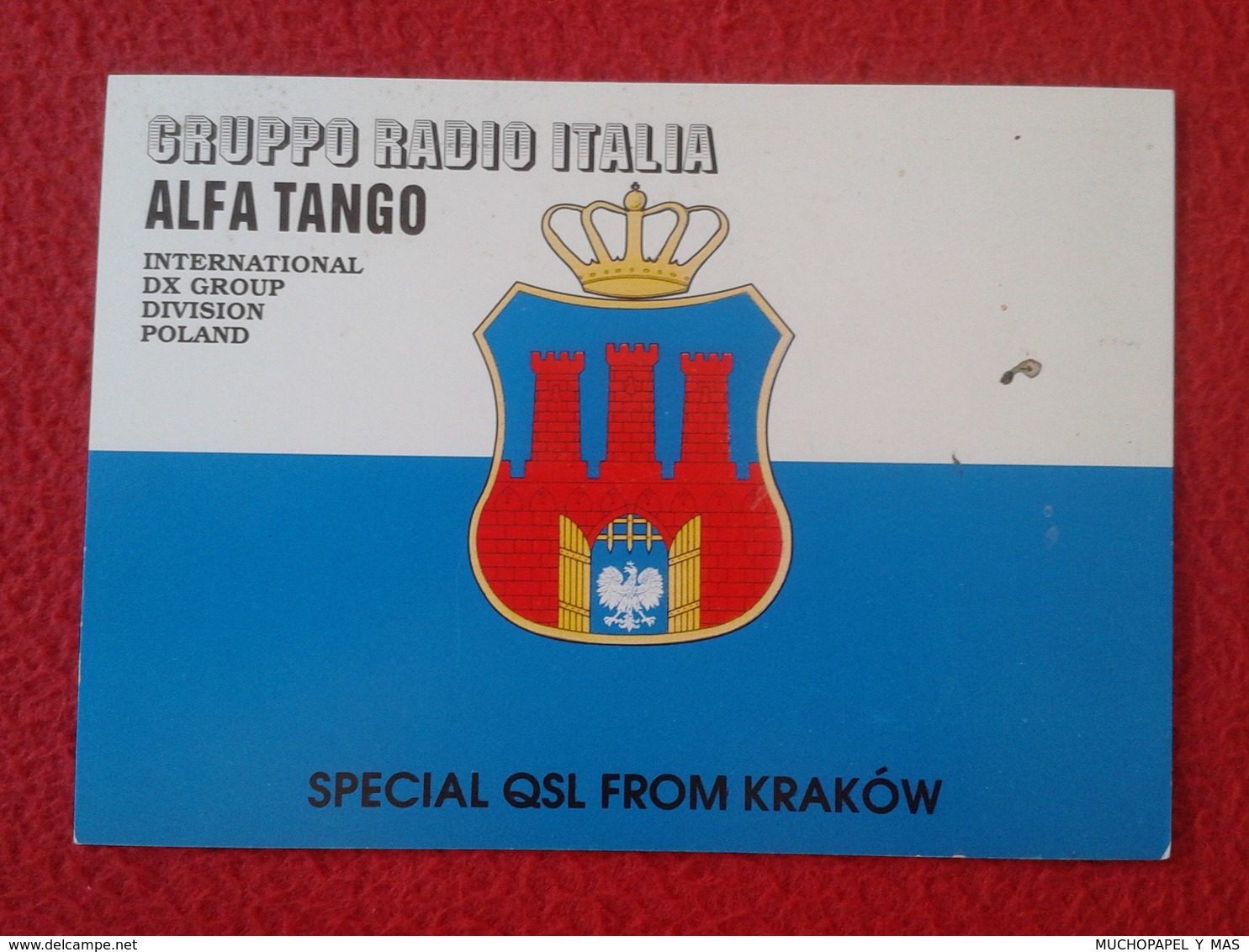 POSTAL TYPE POST CARD QSL RADIOAFICIONADOS RADIO AMATEUR GRUPPO ALFA TANGO ITALIA DIVISION POLAND POLSKA KRAKÓW CRACOVIA - Otros & Sin Clasificación