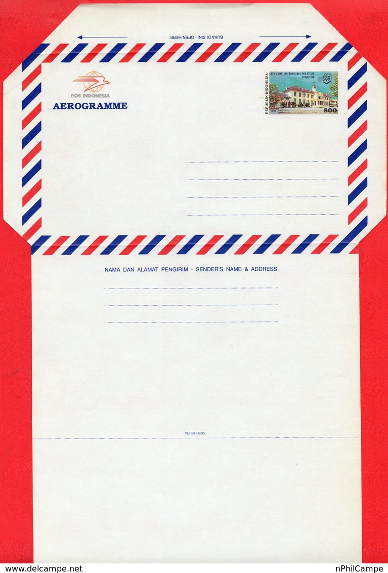 Indonesia-JAKARTA 1995. Aerogramme Stamped Stationary 800r Unused, Mint - Indonesien
