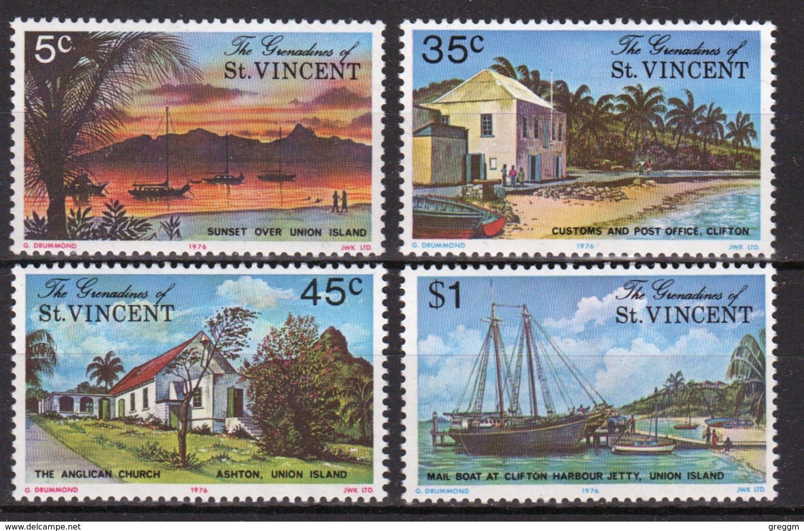 St.Vincent & Grenadines 1976 Set Of Stamps Commemorating Union Island. - St.Vincent & Grenadines