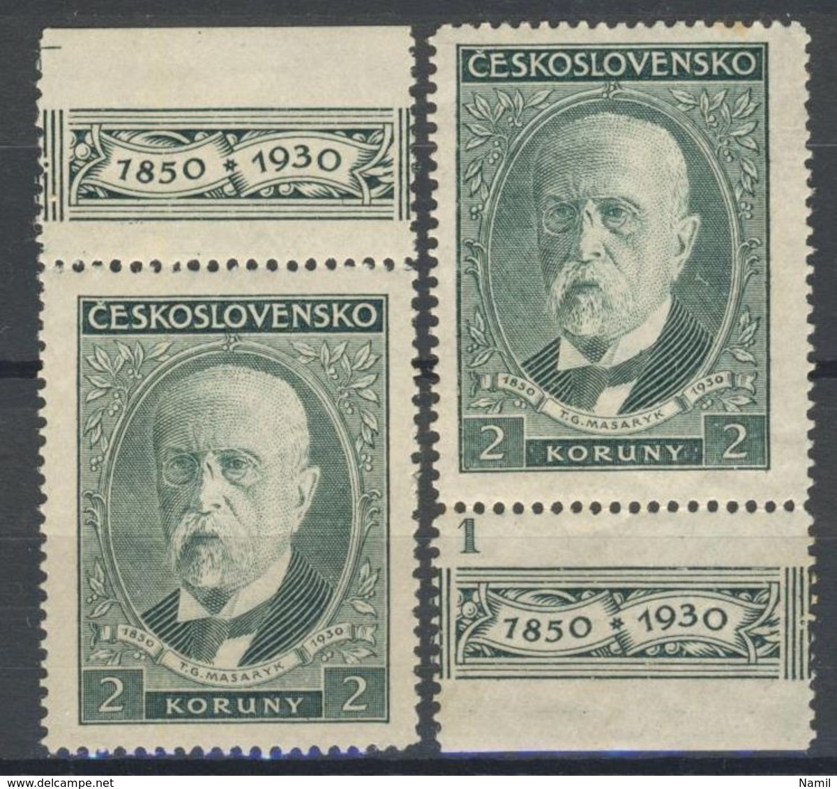 * Tchécoslovaquie 1930 Mi 299 Zf (Yv 270 Avec Vignette), (MH) - Unused Stamps
