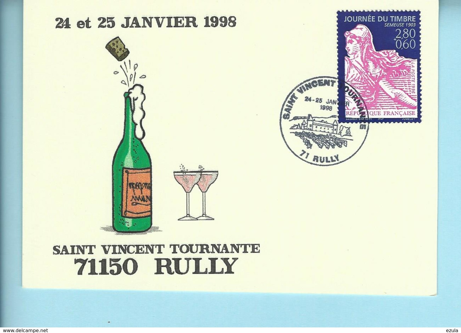 Cartes De La Saint Vincent Tournante DeRULLY  1998 - Philatelic Fairs