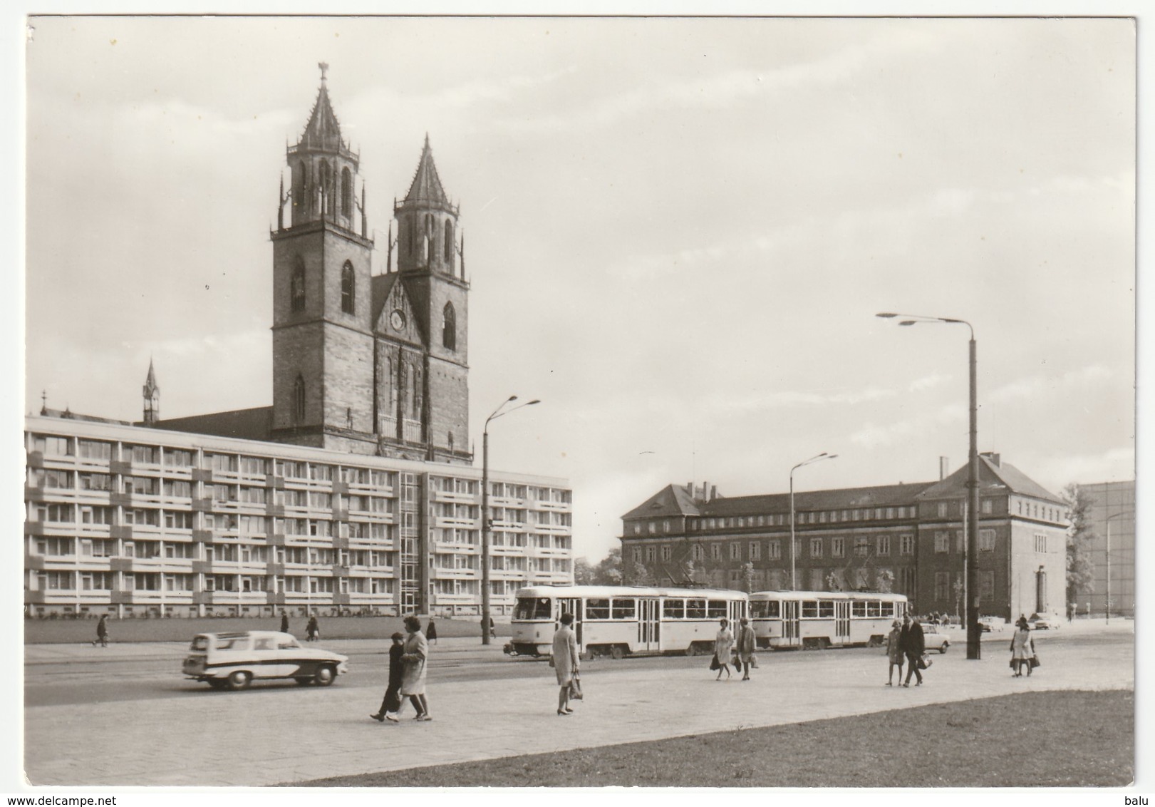 AK SW Magdeburg Karl-Marx-Straße Und Dom, Neu, 1978, 14,5 X 10 Cm, Bild Und Heimat, Echt Foto Biscan, 657/78, 2 Scans - Magdeburg