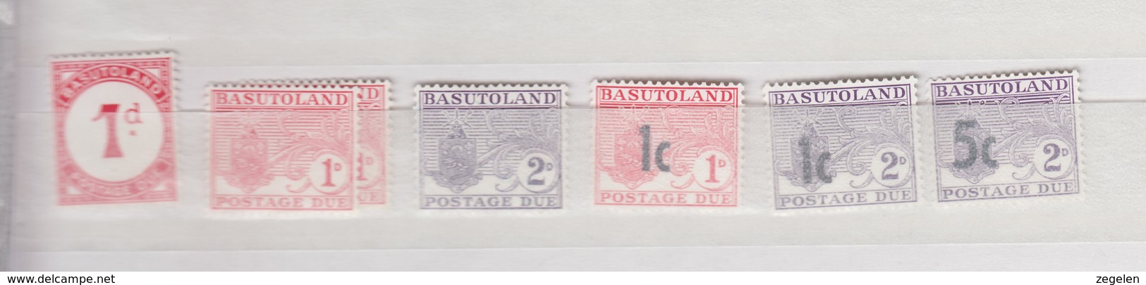 Basoetoland Verzameling Portozegels Tussen 1 En 8 ¨** Of * - Postage Due