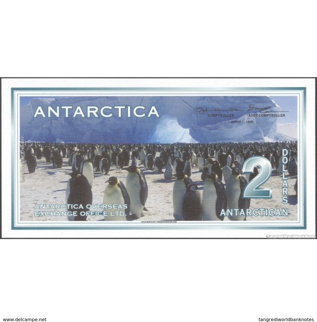 TWN - ANTARCTICA (private Issue) - 2 Dollars 1.3.1996 Prefix J UNC - Otros & Sin Clasificación