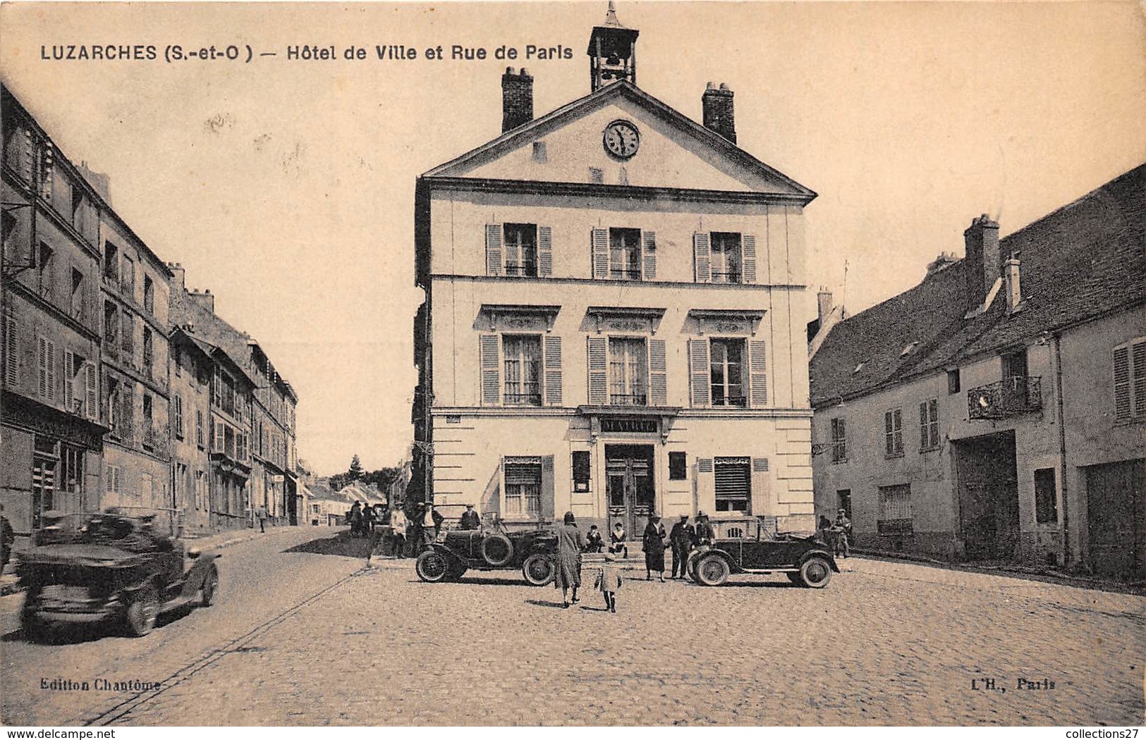 95-LUZARCHES- HÔTEL DE VILLE ET RUE DE PARIS - Luzarches