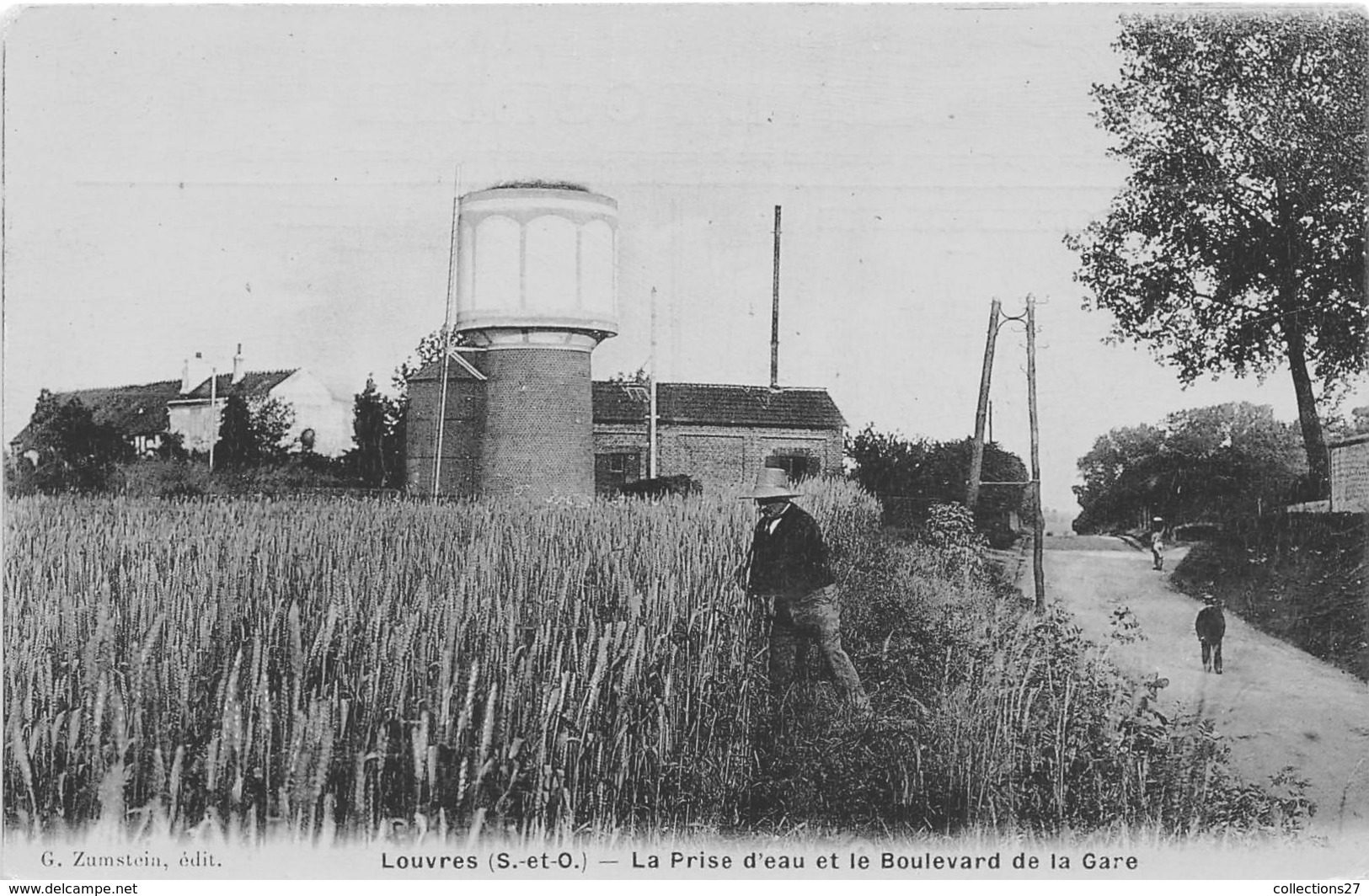 95-LOUVRES- LA PRISE D'EAU ET LE BOULEVARE DE LA GARE - Louvres