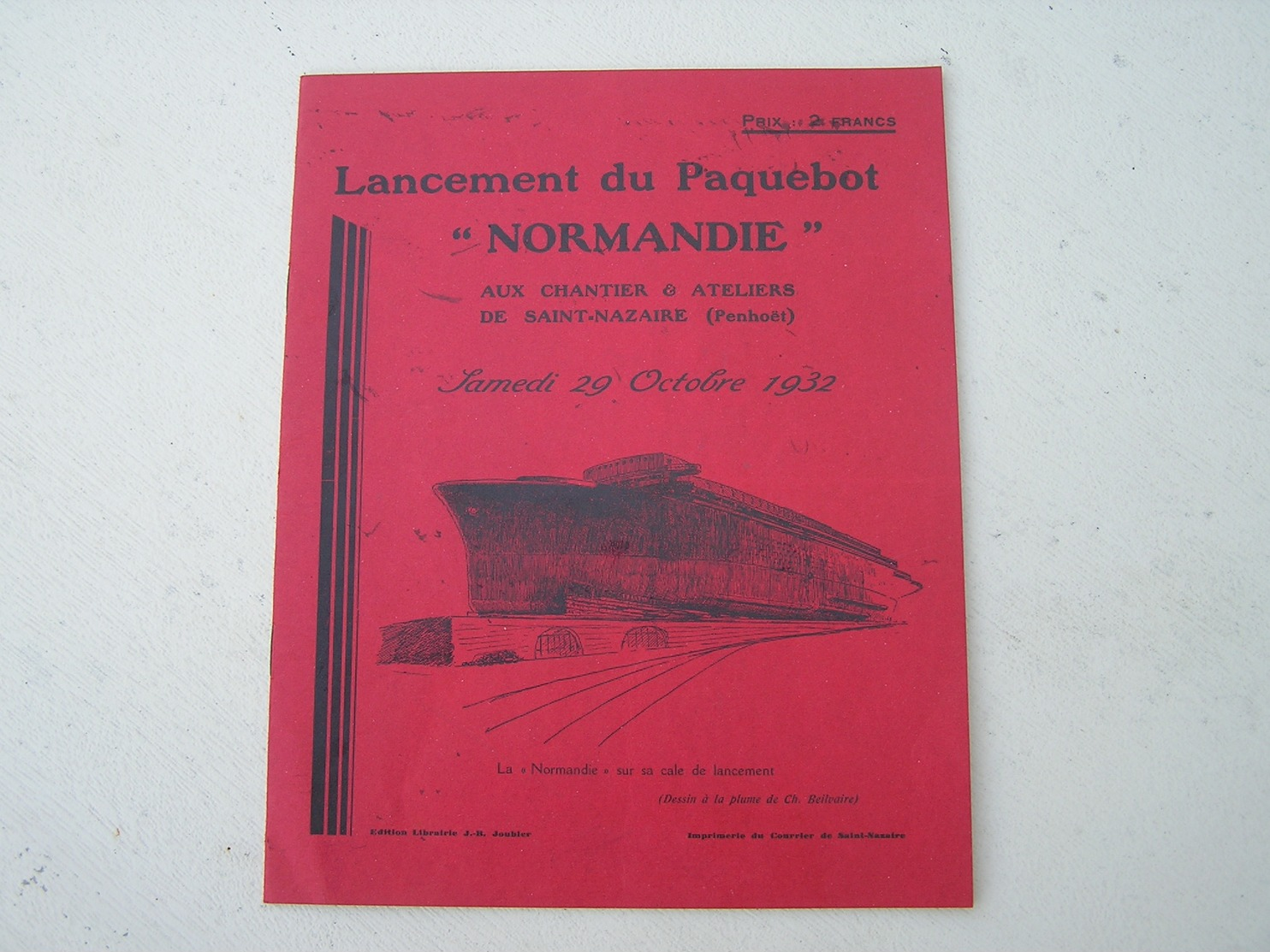 Original Programme  Lancement Du Paquebot Normandie 29 Octobre 1932 - Other & Unclassified