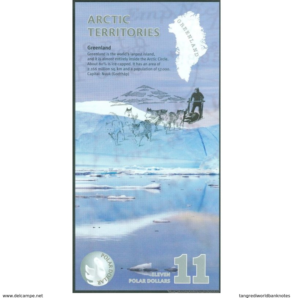 TWN - ARCTIC TERRITORIES (private Issue) - 11 Polar Dollars 2013 Polymer - Prefix A UNC - Altri & Non Classificati