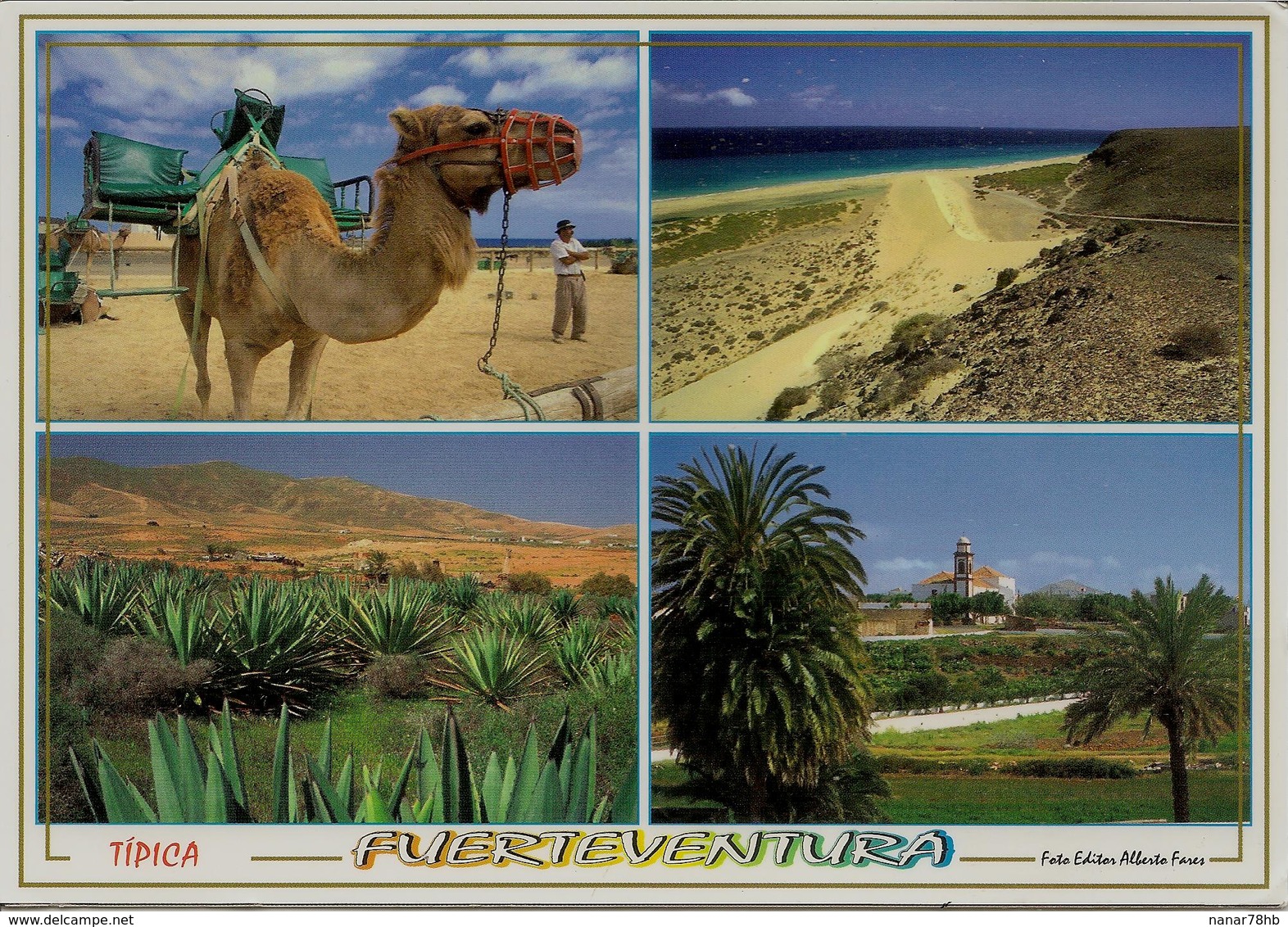 CPM Espagne, Fuerteventura, (multivues) (timbre De Poste Privée Suisse) - Fuerteventura