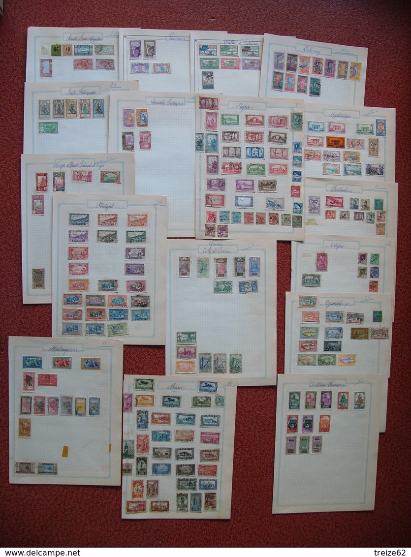 Vrac Vieux Timbres Qq Centaines Fin 19ème Début 20 ème Monde Anciennes Colonies Françaises Et Anglaises Dahomey Danzig + - Vrac (max 999 Timbres)