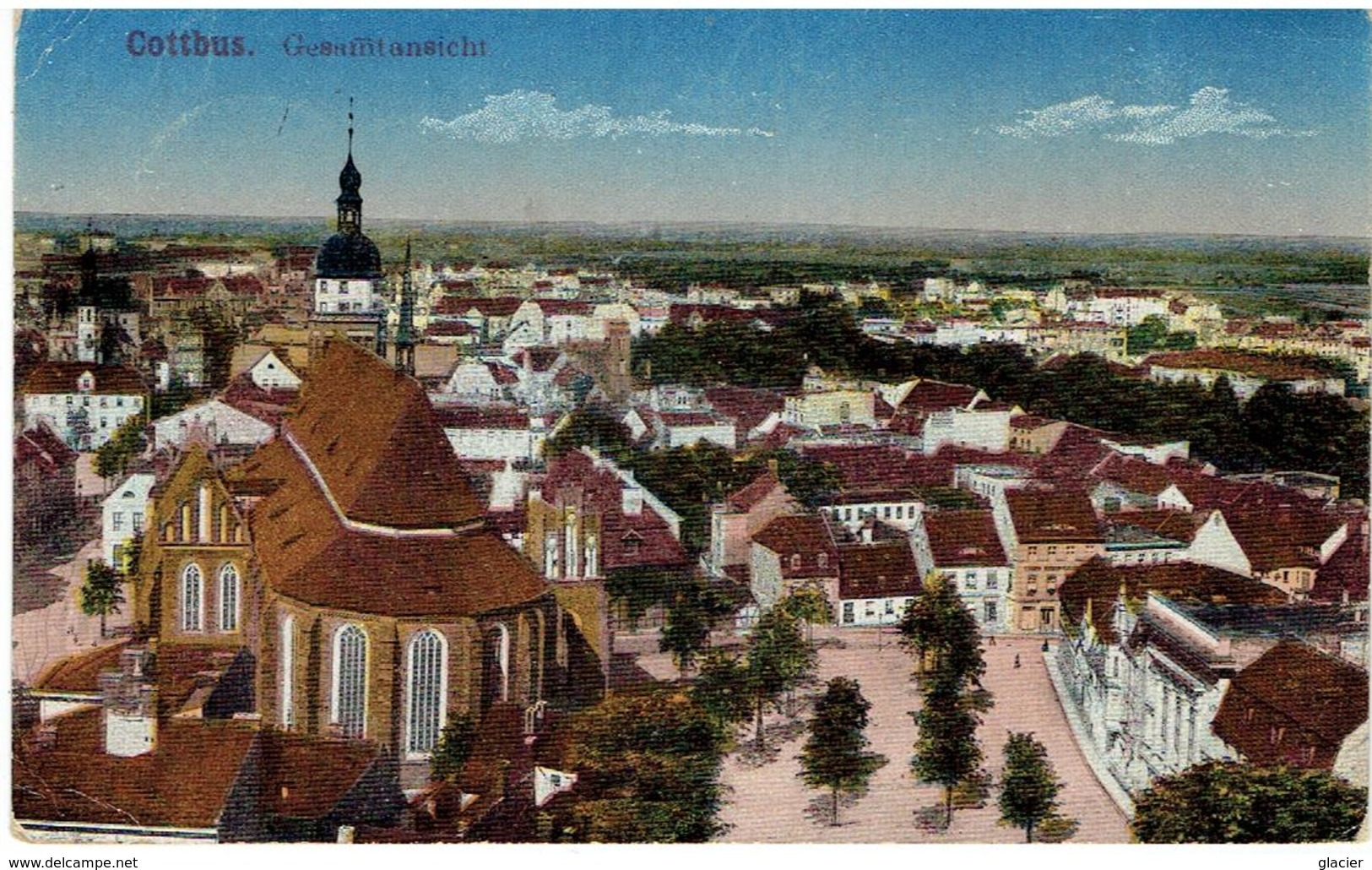 COTTBUS - Brandenburg - Gesamtansicht - Feldpostkarte 1918 - Stempel Cottbus - Cottbus