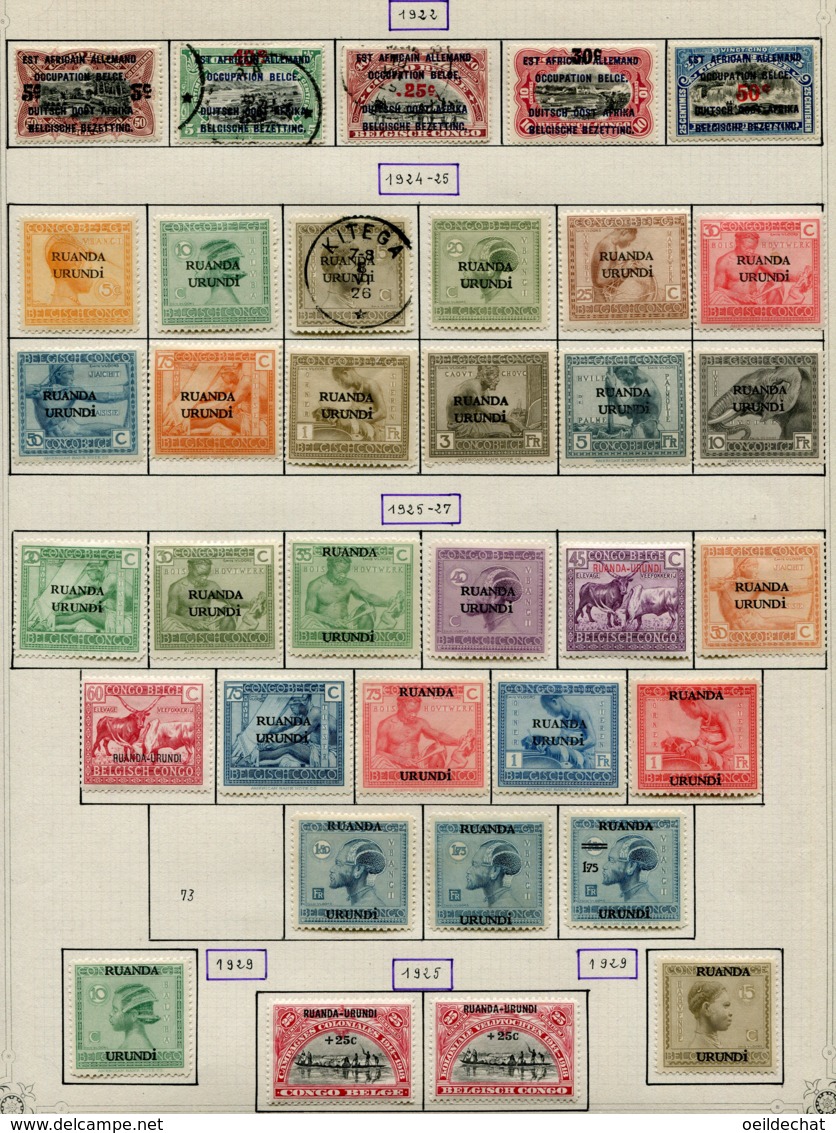 13579 RUANDA-URUNDI Collection Vendue Par Page N°45/9, 50/61, 62/76 Sauf 73, 77/8, 79/80  */ ° 1922-29  TB - Unused Stamps