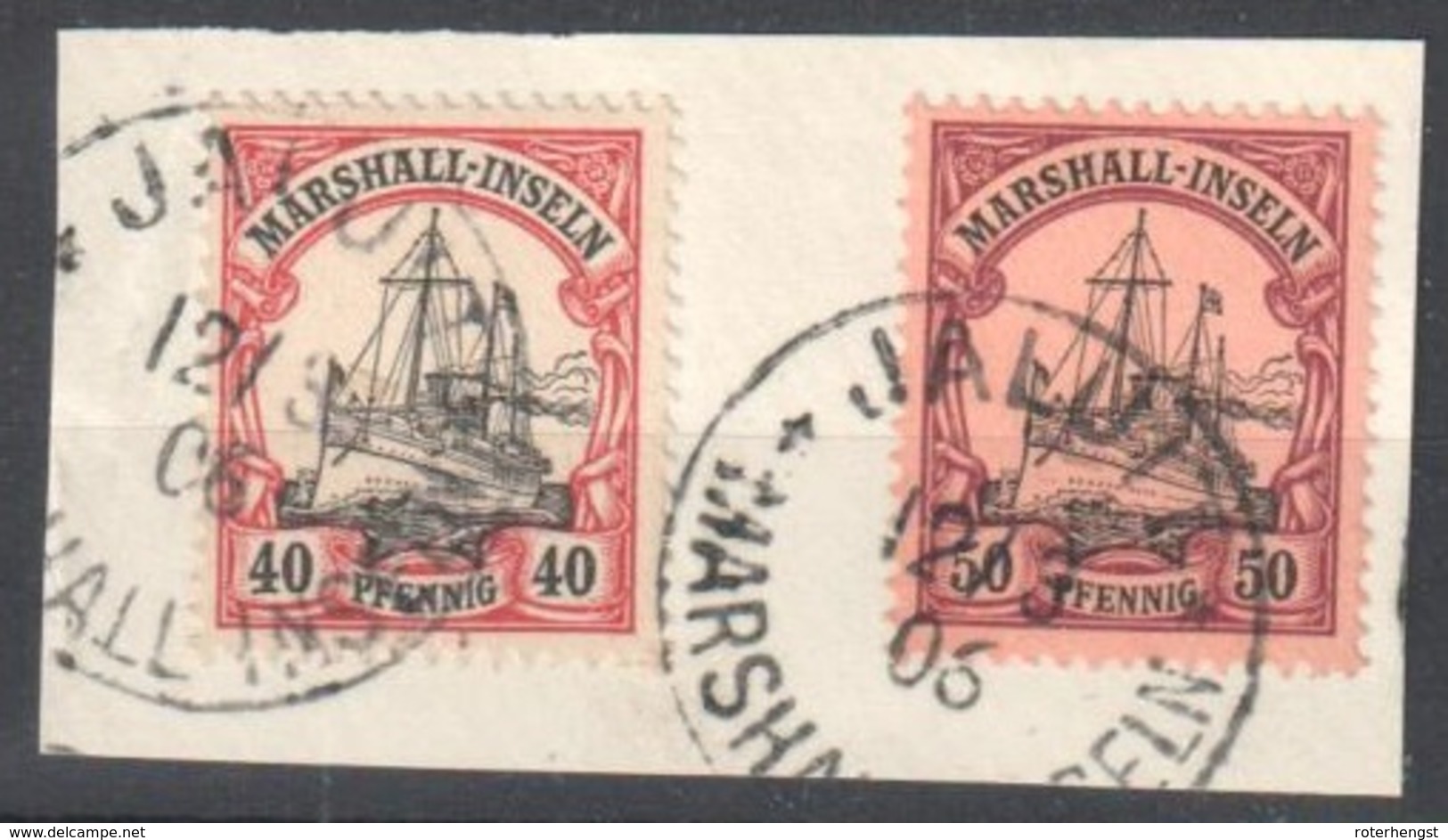 1906 Marshall Nice Fragment From Jaluit (47 Euros Just The Stamps) - Marshall-Inseln